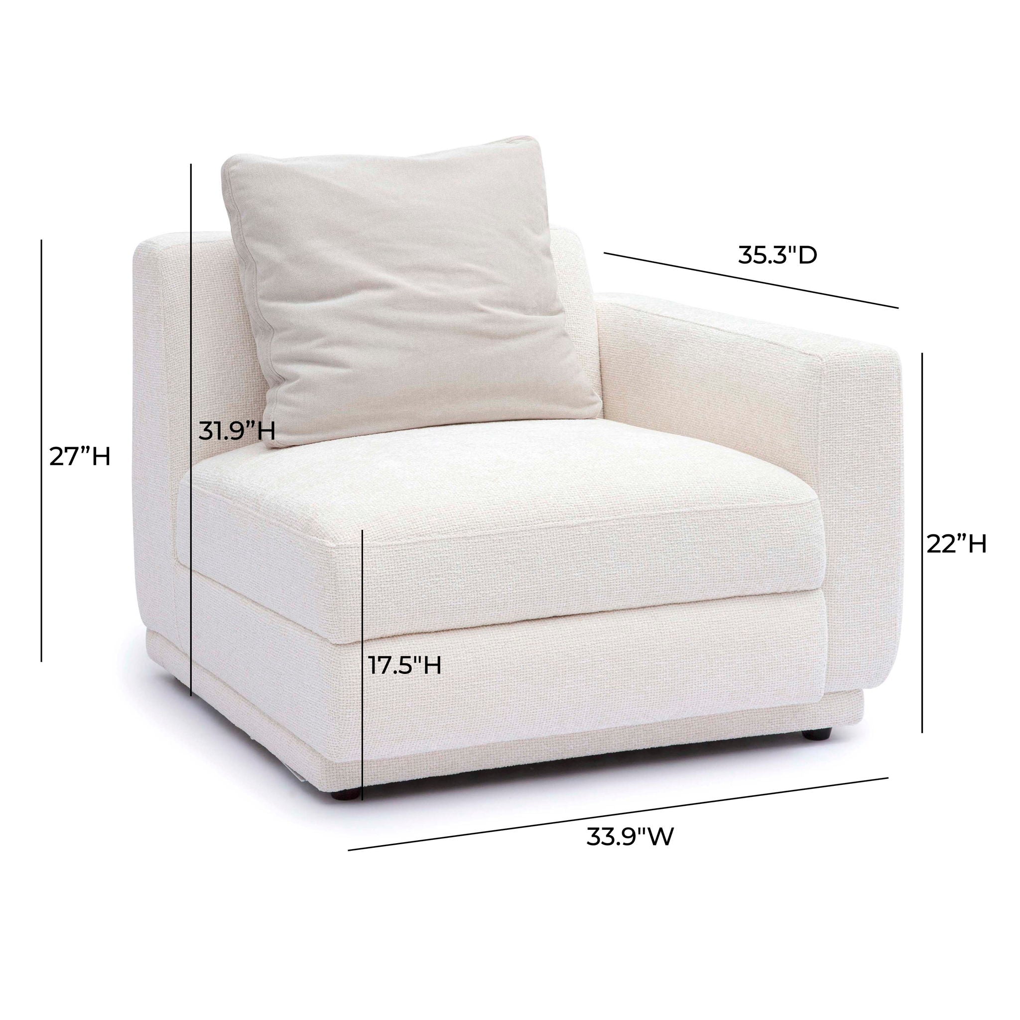 Perry - Modular RAF Corner Chair - Cream