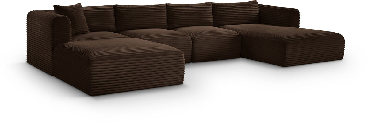 Shaggy - 5 Piece Modular Sectional With Chaise And Ottoman