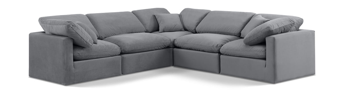 Indulge - Velvet 5 Piece Modular Corner Sectional