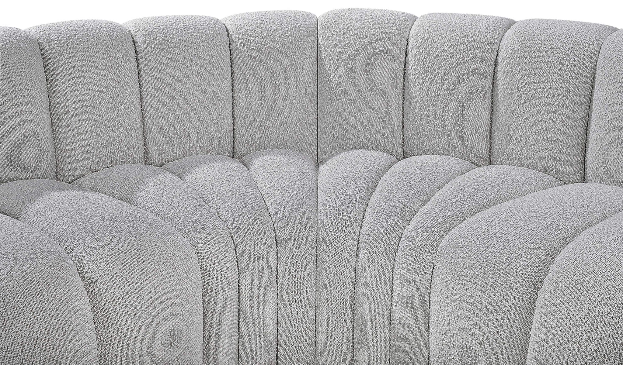 Arc - Boucle Fabric 3 Piece Modular U-Shaped Sofa
