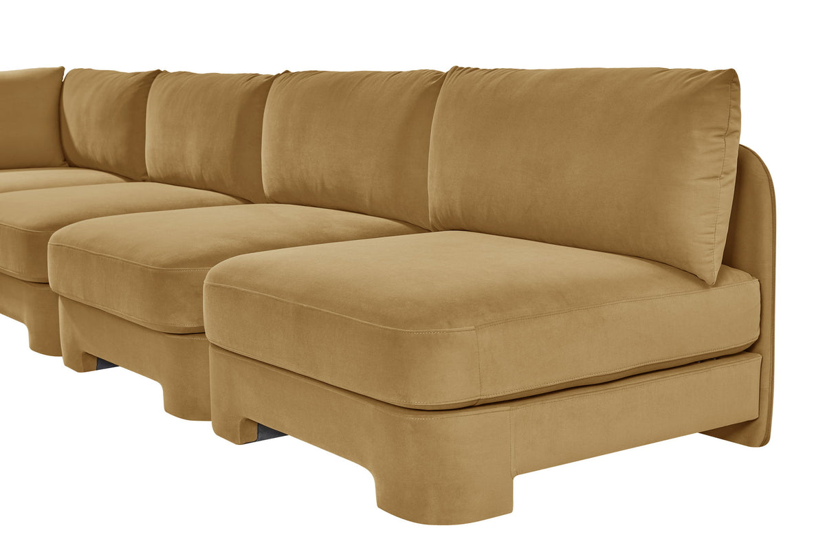 Hammond - Velvet Performance Fabric Upholstered 7 Piece Armless Sectional