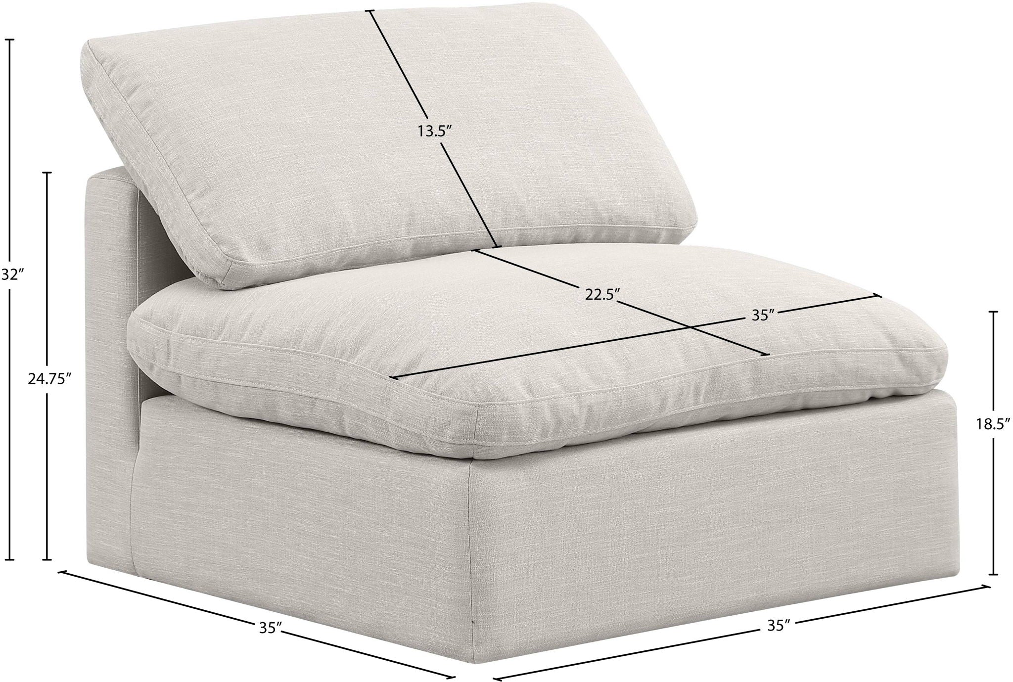 Indulge - Linen Armless Chair