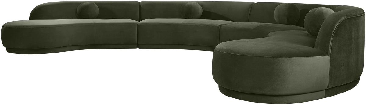 Avra - 189" Velvet Performance Fabric Upholstered Sectional