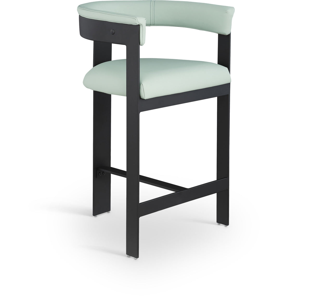 Romeo - Faux Leather Counter Stool With Black Base (Set of 2)
