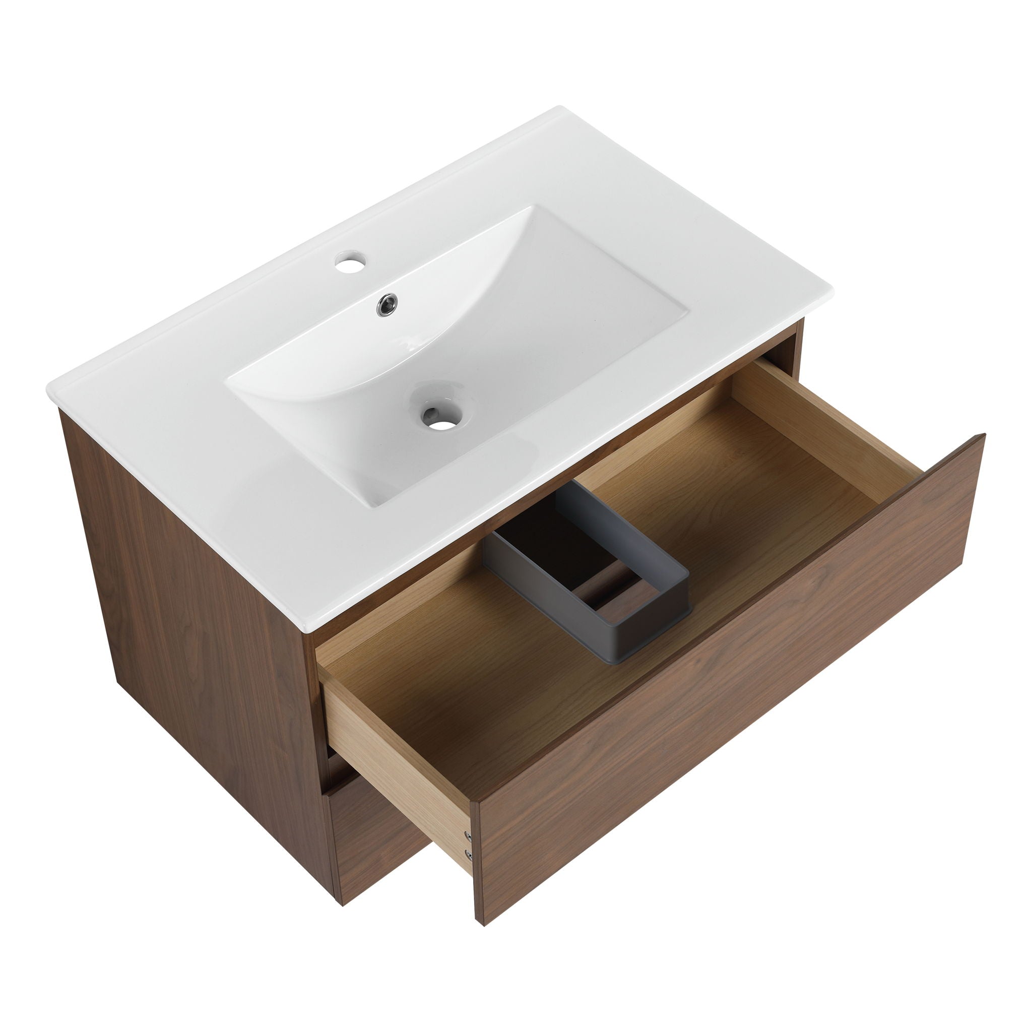 Wall Mounted Bathroom Vanity & Sink, 2 Soft Close Drawers