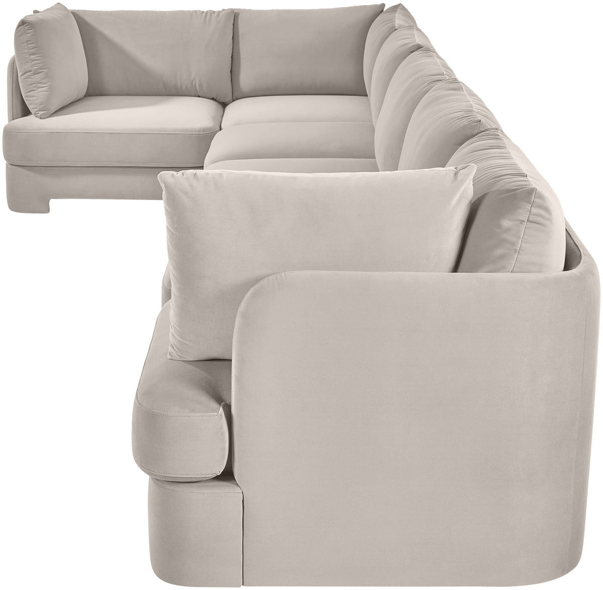 Hammond - Velvet Performance Fabric Upholstered 6 Piece L-Shaped Sectional