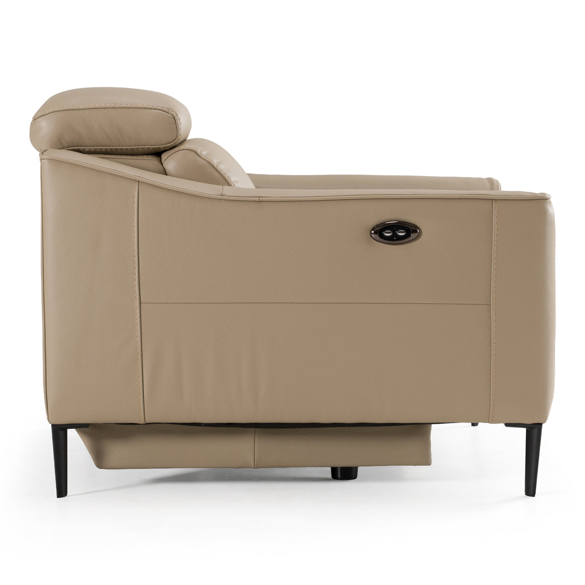Eden - Modern Taupe Leather Recliner Chair - original 2