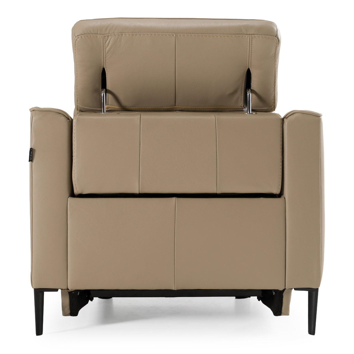 Eden - Modern Taupe Leather Recliner Chair - original 3