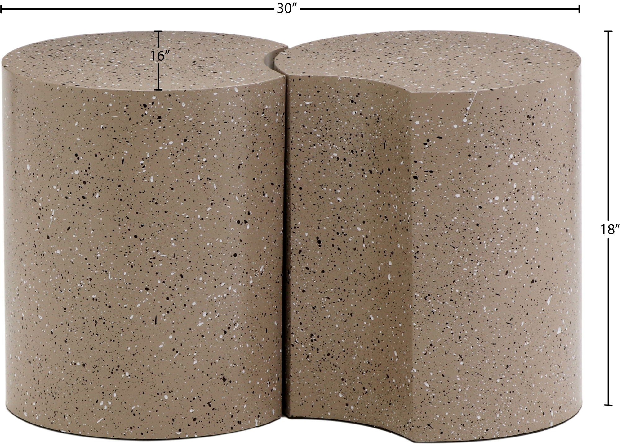 Dimple - 2 Piece Modular End Table - Terazzo Finish