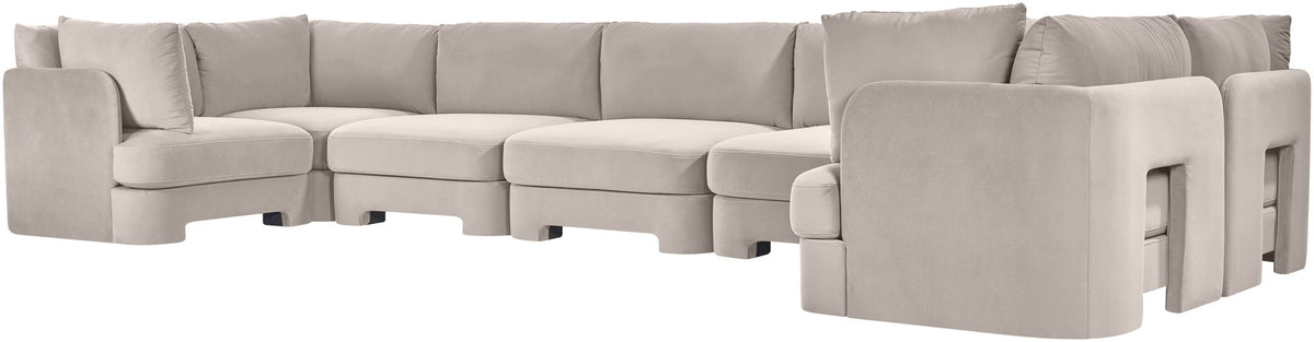 Hammond - Velvet Performance Fabric Upholstered 7 Piece U-Shaped Sectional