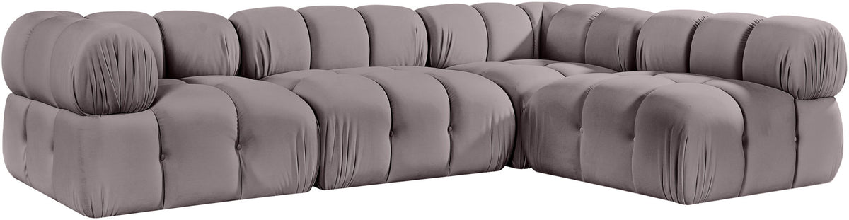 Orin - Fabric Velvet 4 Piece Modular Sectional