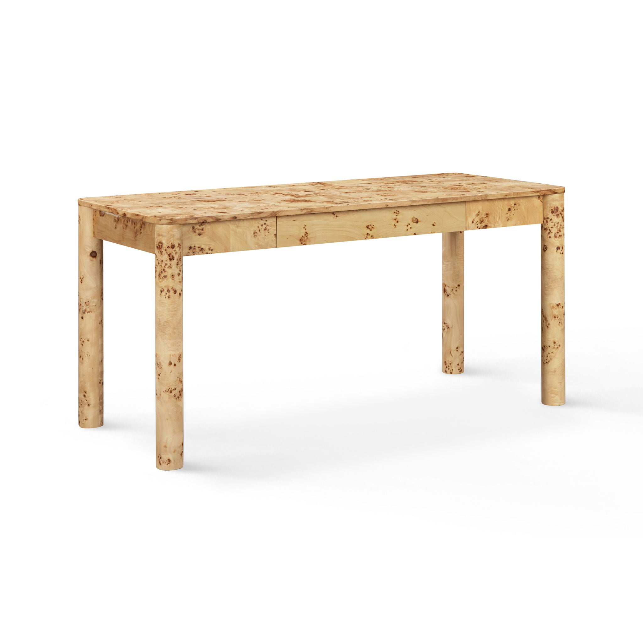 Berri - Burl 3-Drawer Work Desk - Natural