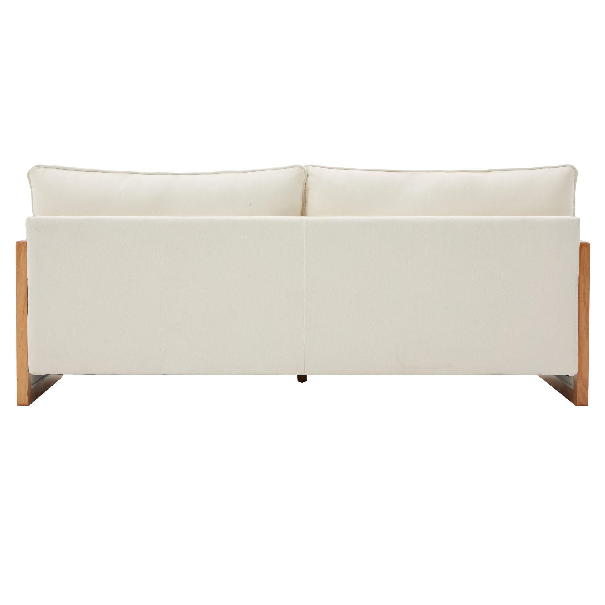 Modern 3 Seater Sofa With Wood Armrests