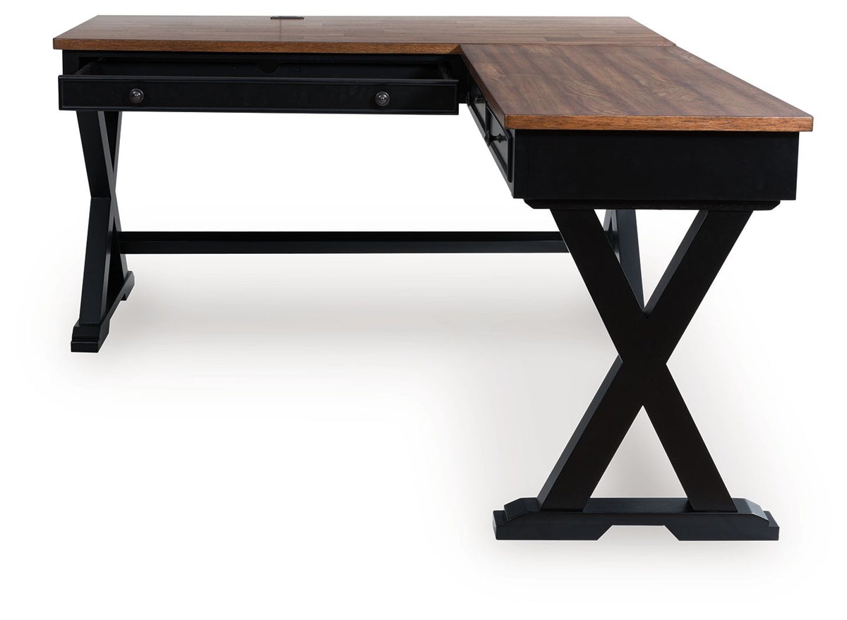 Wildenauer - Home Office Desk And Return - Brown / Black