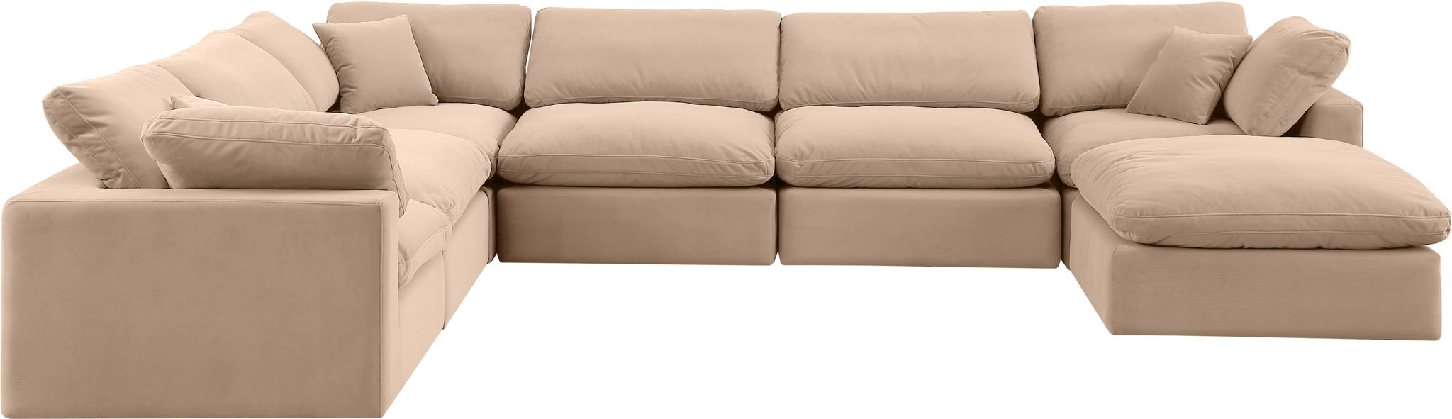 Comfy - 7 Piece Velvet Modular Sectional With Chaise