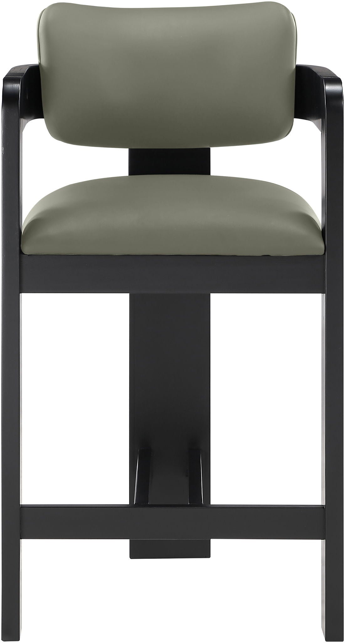 Sacha - Vegan Leather Upholstered Counter Stool With Black Base