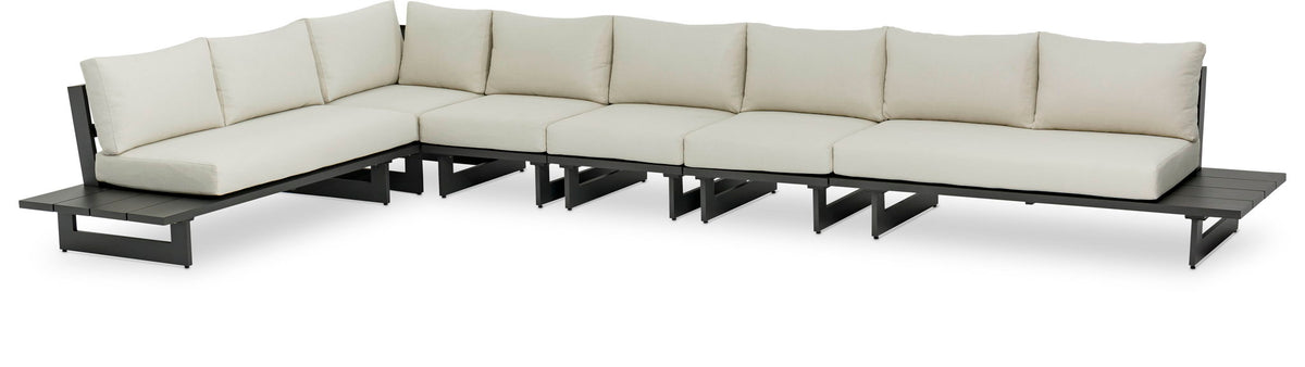 Maldives - 6 Piece Water Resistant Outdoor Patio Modular Sectional With Gray Base