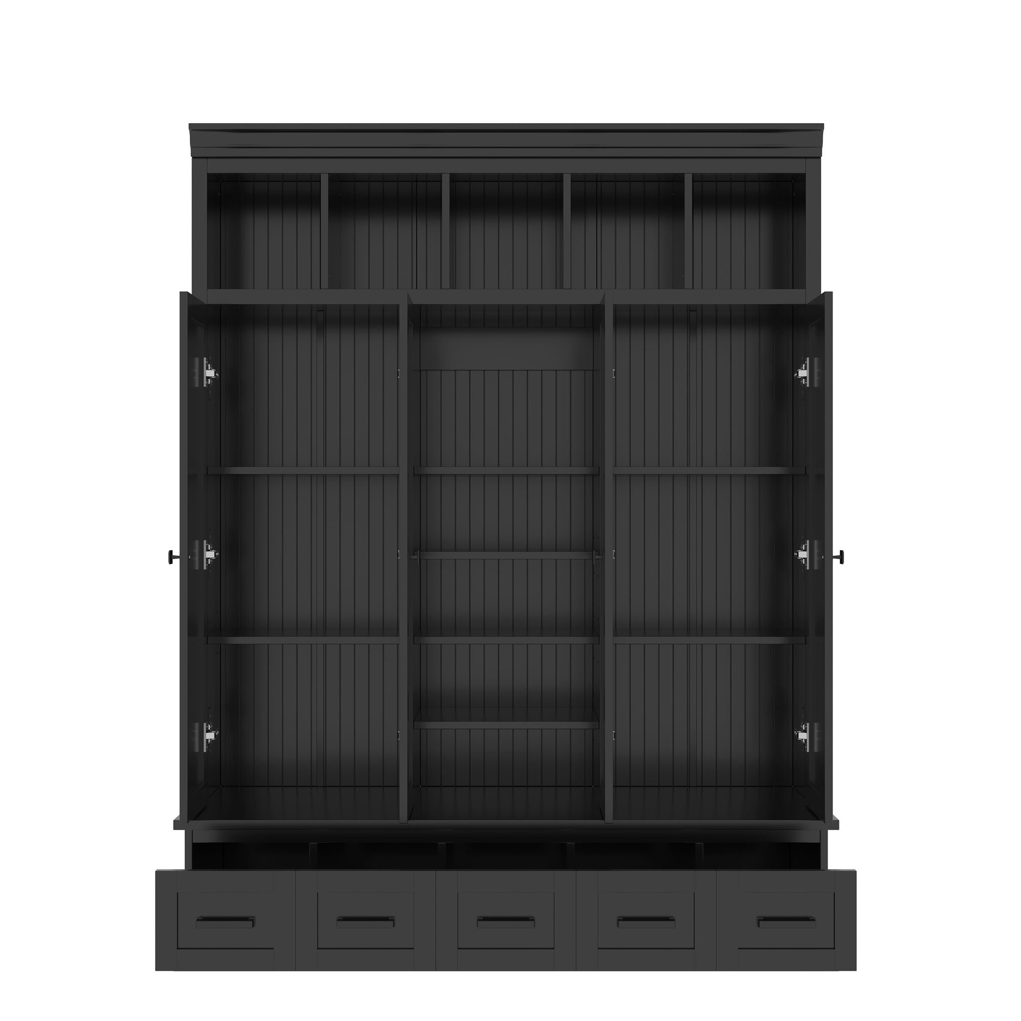 Hall Tree & Bench And 5 Storage Cubbies