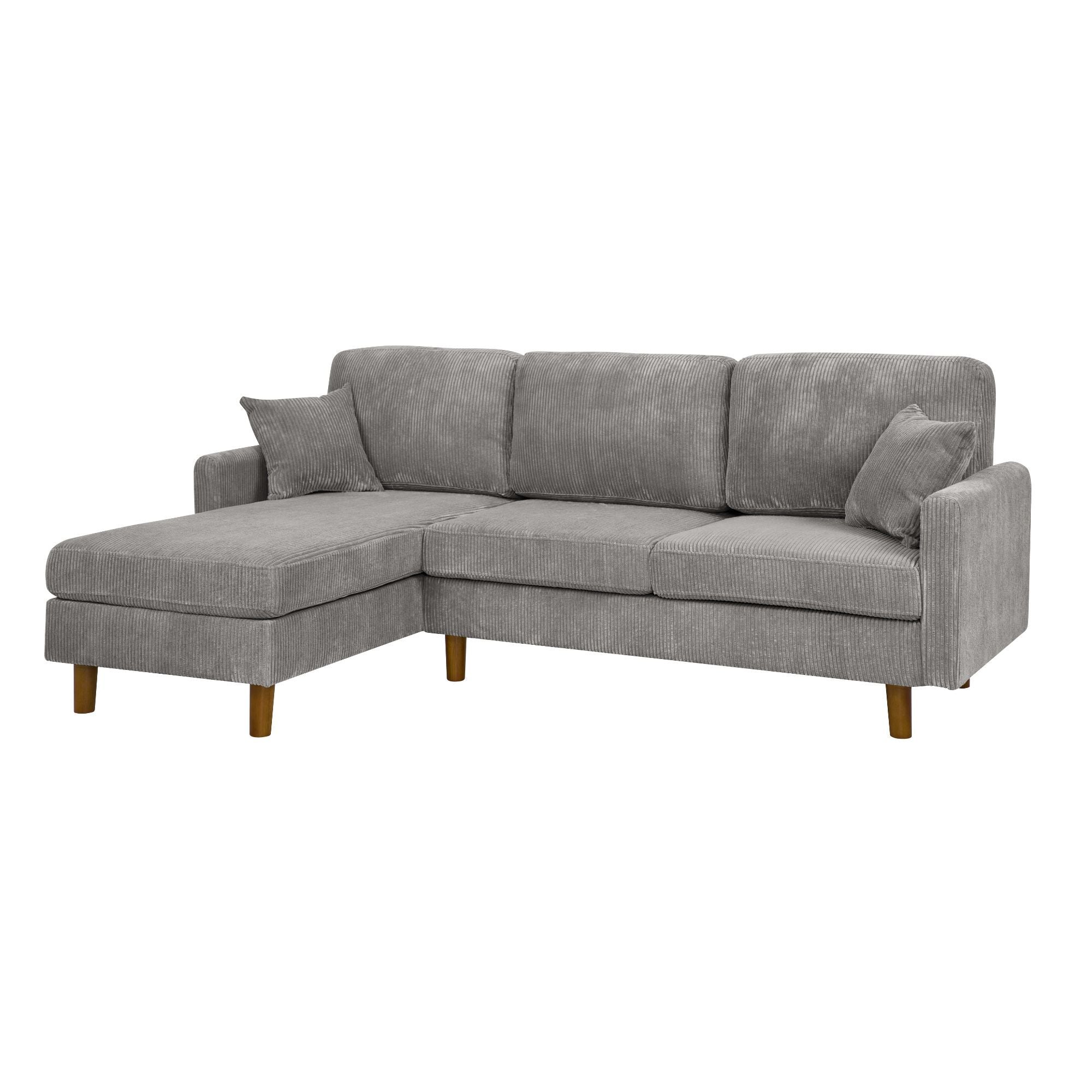 Upholstered Sectional With Toss Pillows