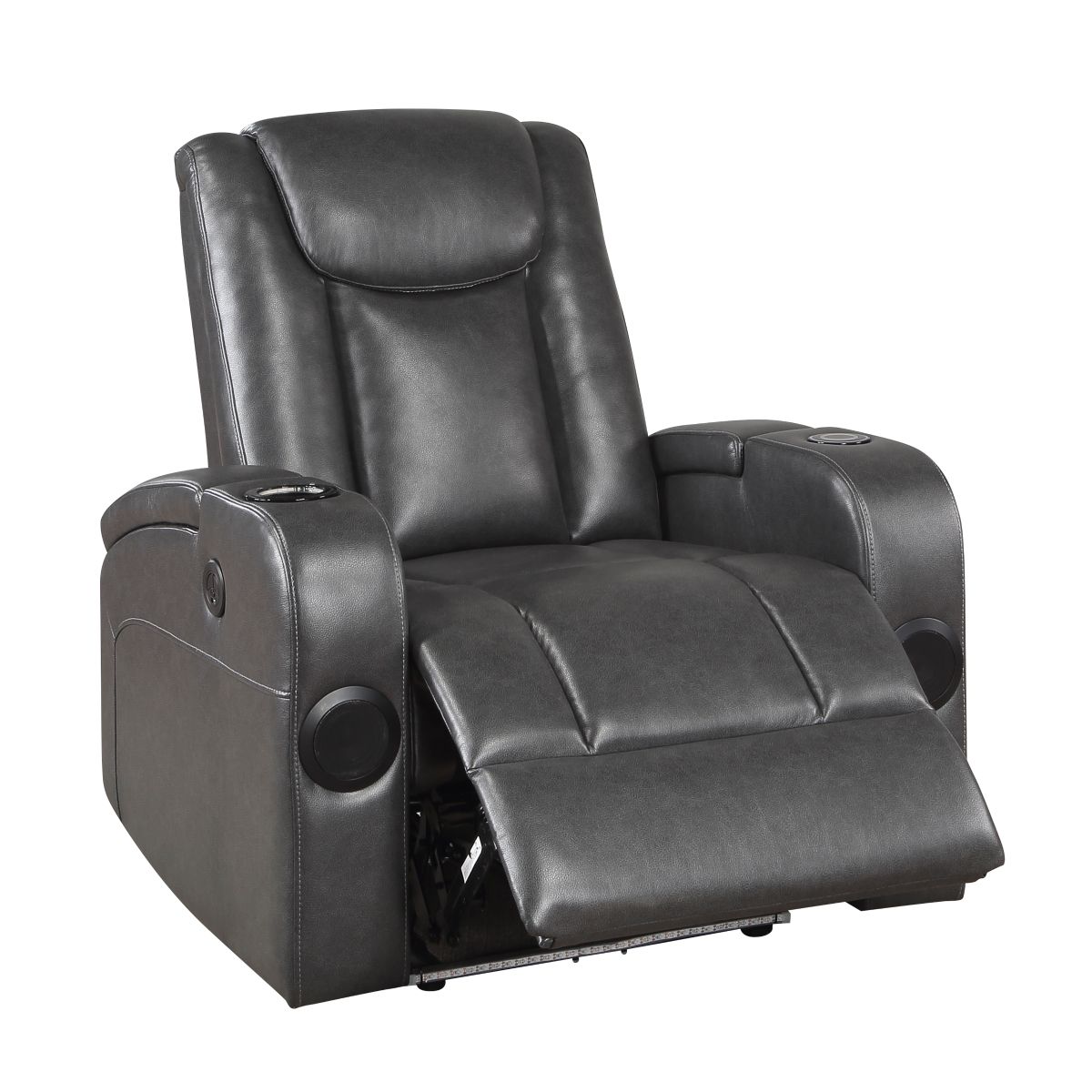 Turbo - Power Reclining Chair With Wireless Charger - Gray