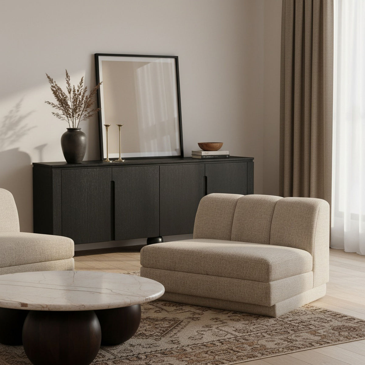 Modari - Fabric Upholstered Armless Chair
