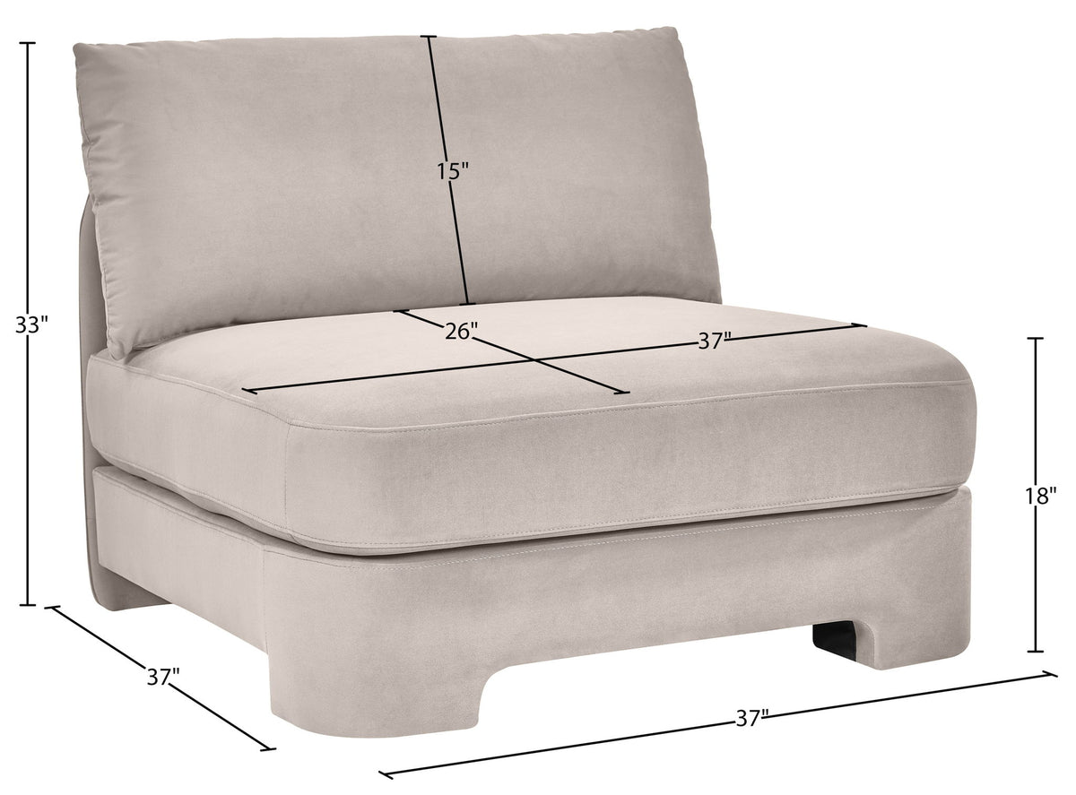 Hammond - Velvet Performance Fabric Upholstered Armless Chair