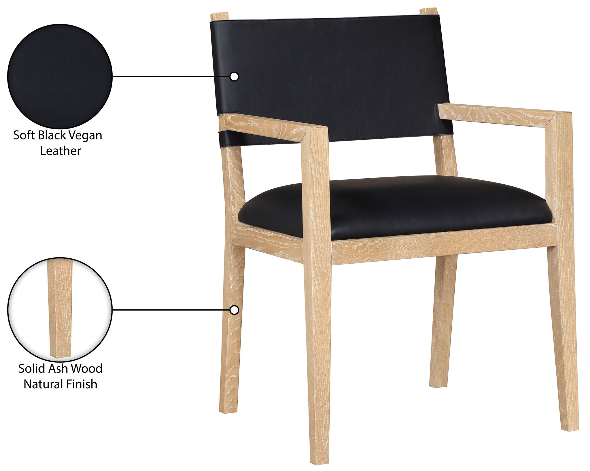 Avon - Vegan Leather Dining Arm Chair