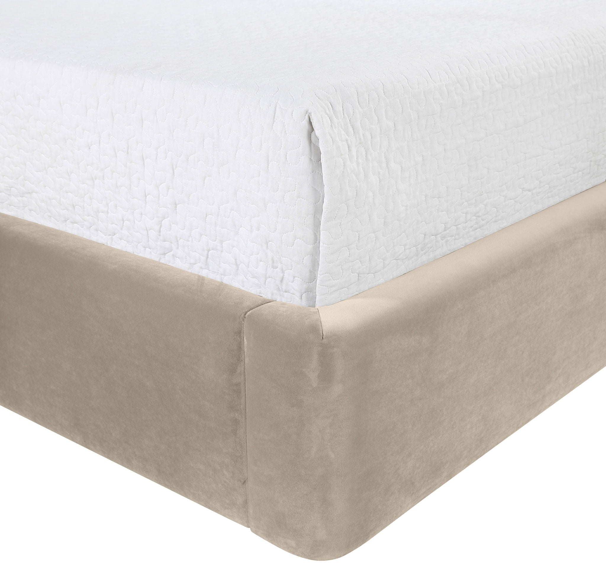 Kendall - Velvet Upholstered Bed - Cream