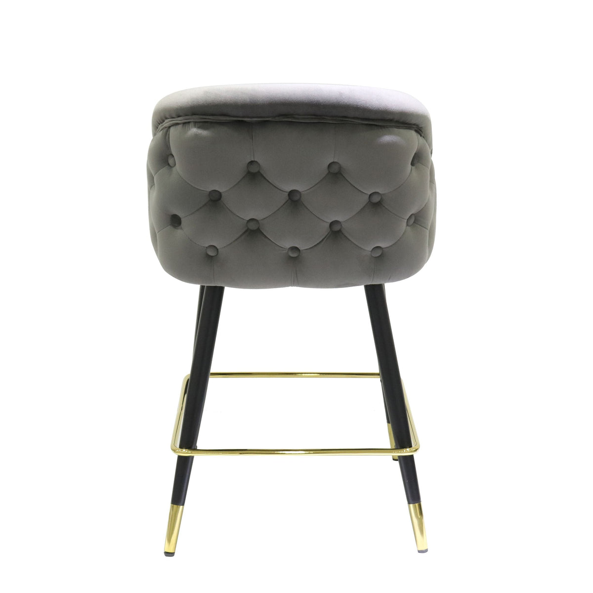 Elliot - Contemporary Grey & Black/Gold Dining Bar Stool (Set of 2)