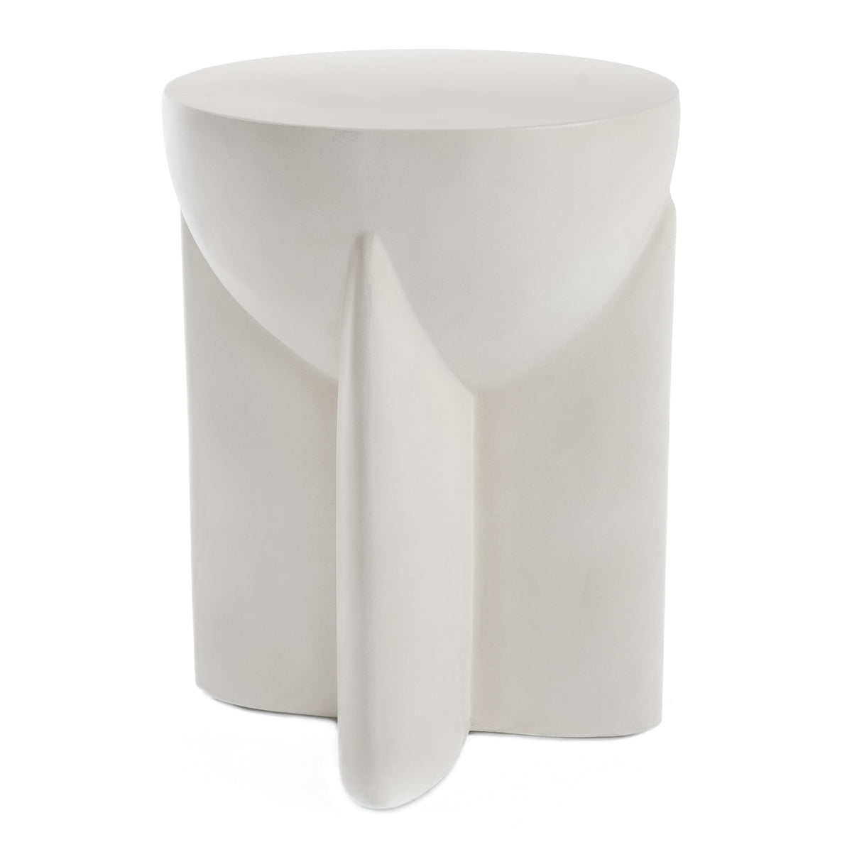 Elsa - Modern Oyster Concrete Round End Table