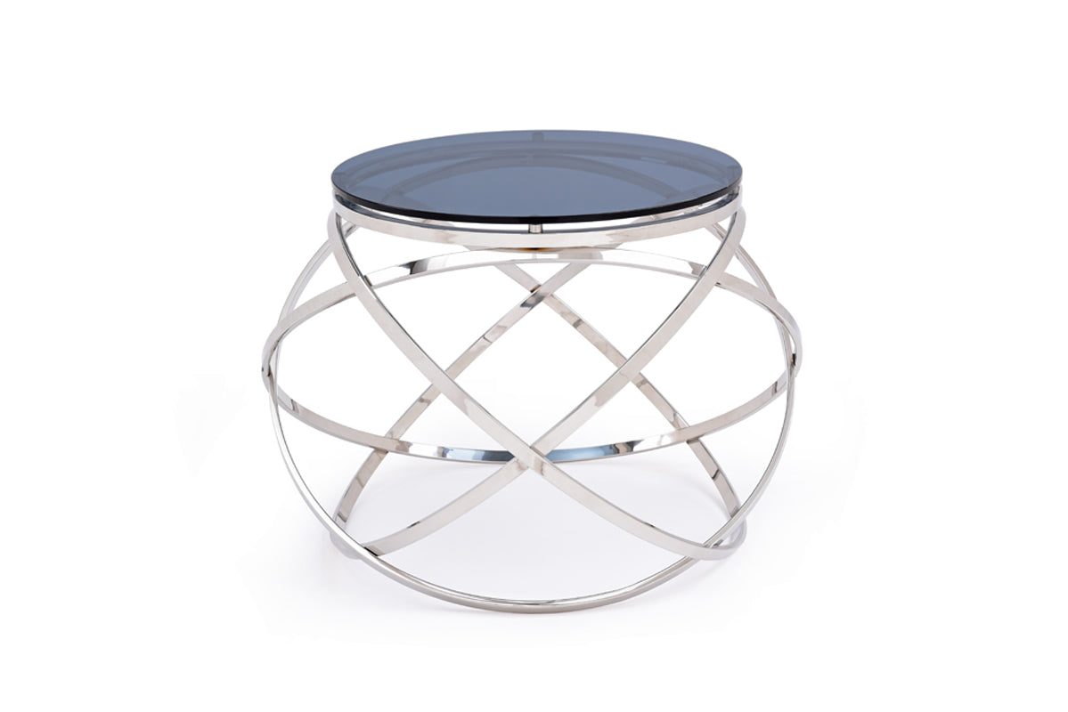 Tulare Contemporary Smoked Glass End Table