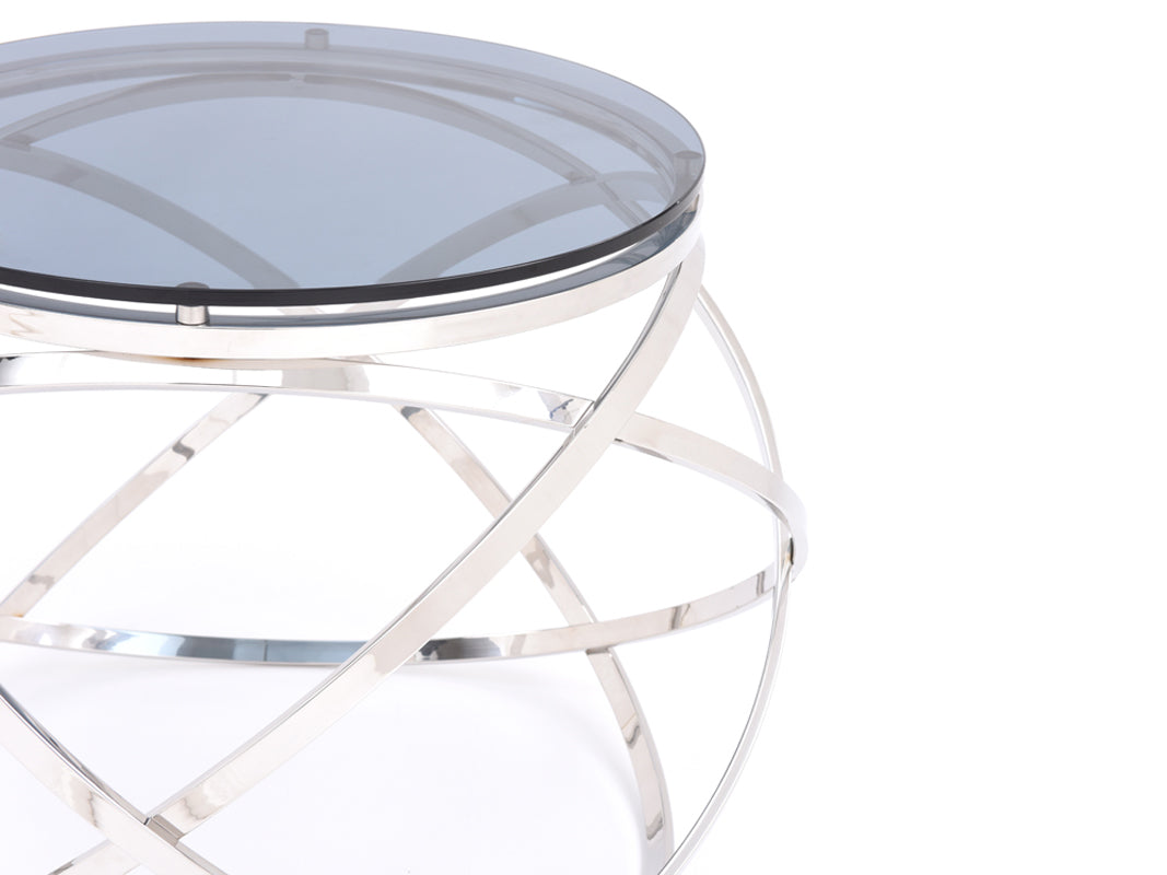 Tulare Contemporary Smoked Glass End Table
