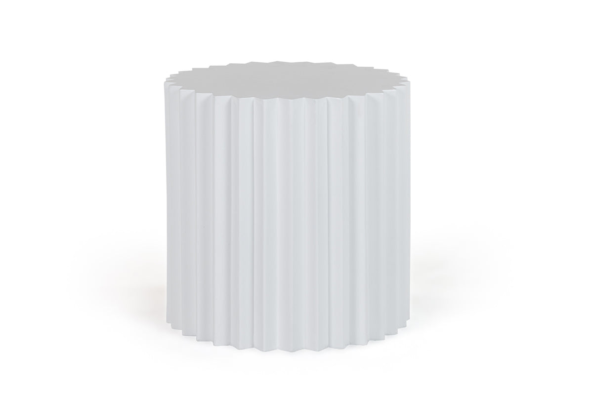 Evadale - Modern White Concrete End Table