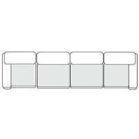 Everest - Modern Brown Leather Modular Sectional Sofa-4-Piece Sectional