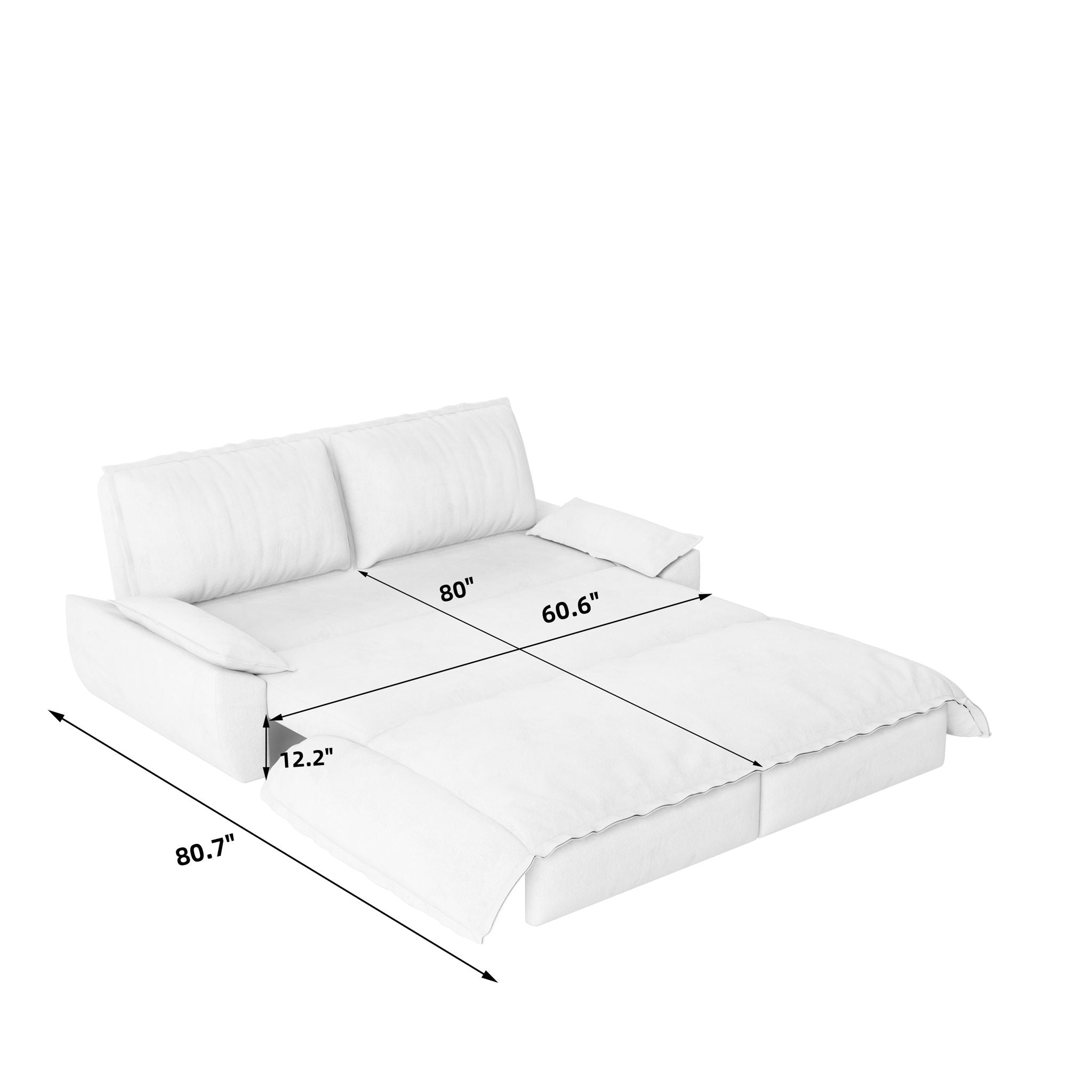 Queen Pull Out 3 In 1 Convertible Sleeper Sofa Bed - Blue