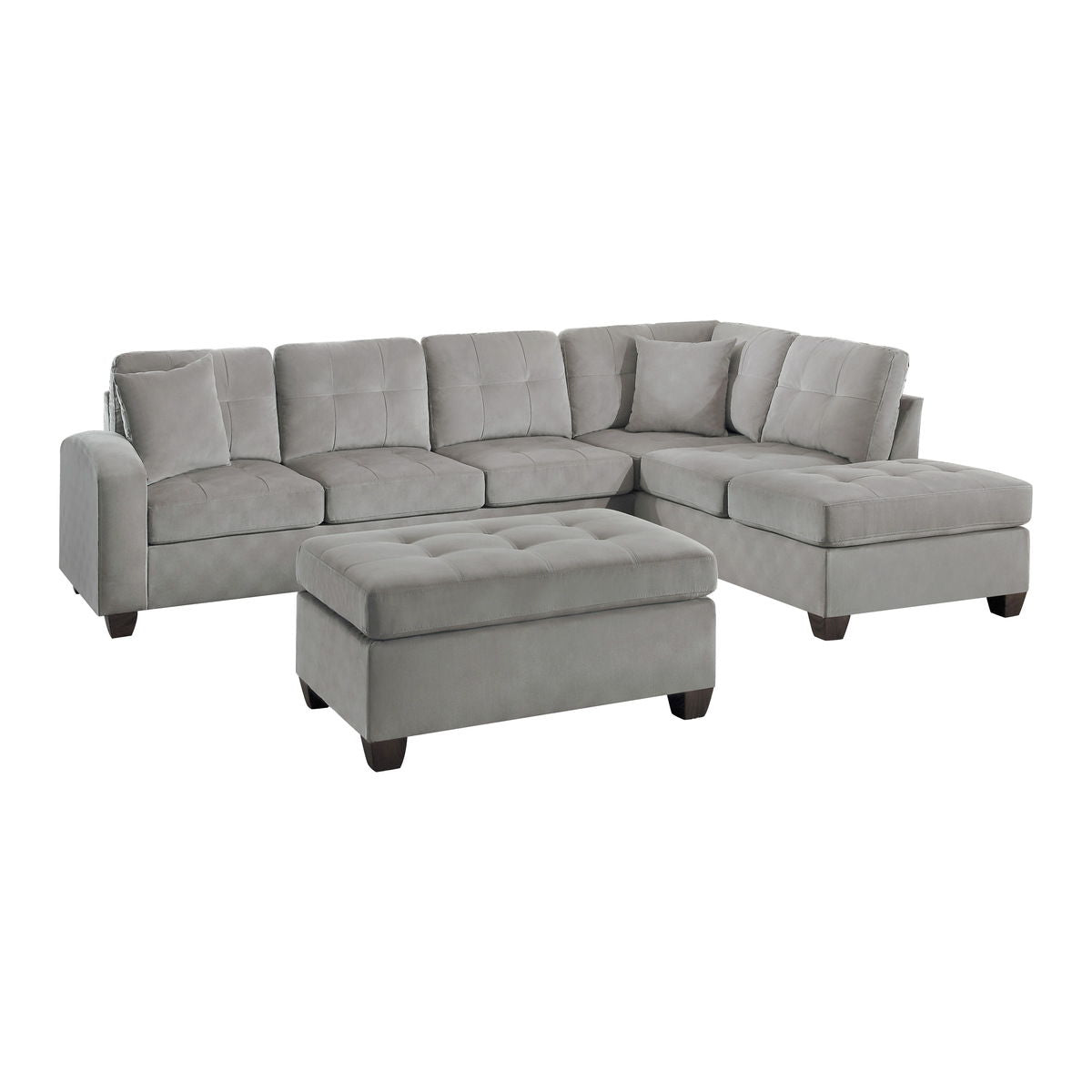 Emilio - 3 Piece Reversible Sectional With Ottoman