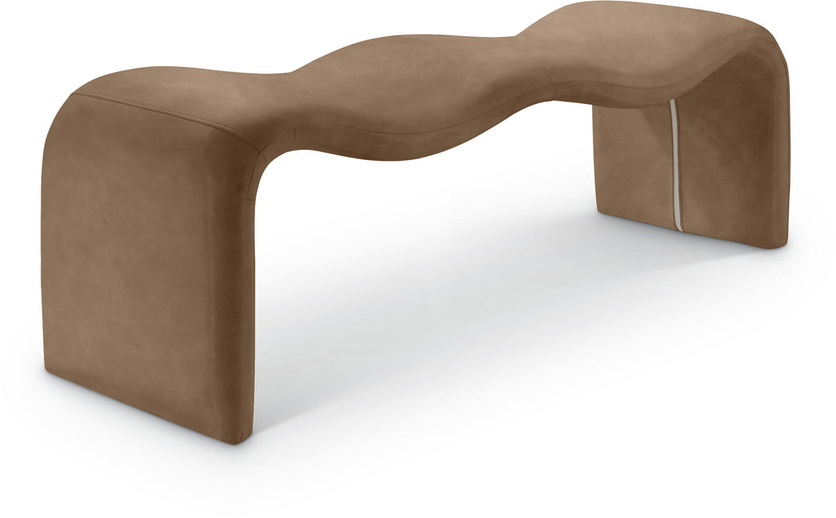 Willow - Faux Leather Bench - Brown