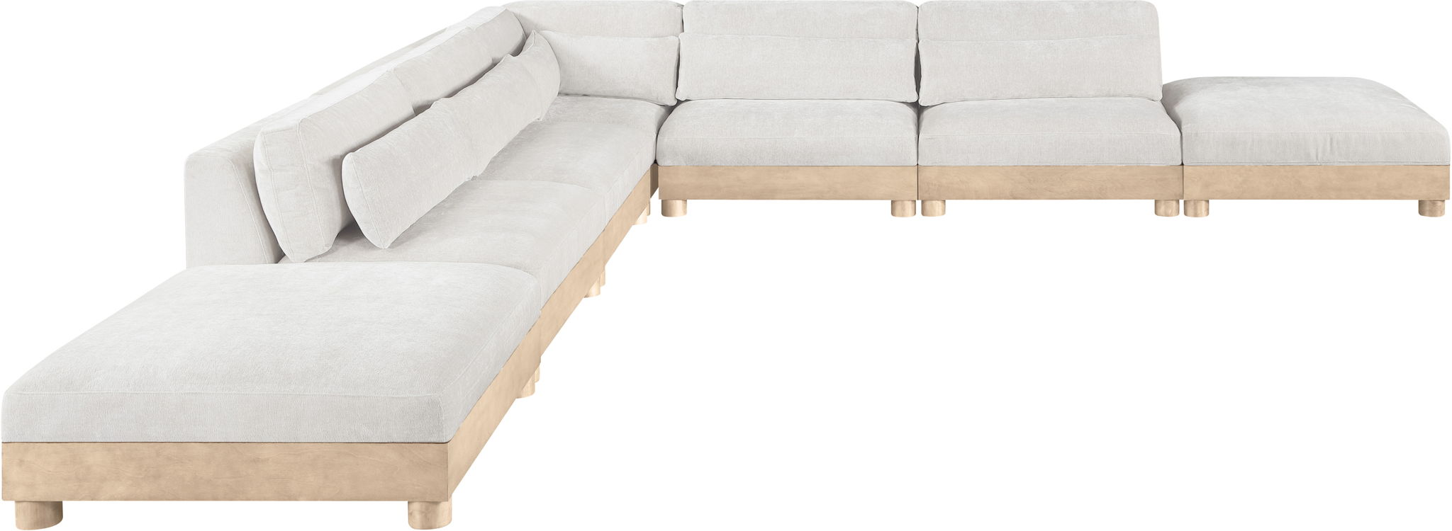 Turin - Chenille Fabric Upholstered Modular Sectional - White