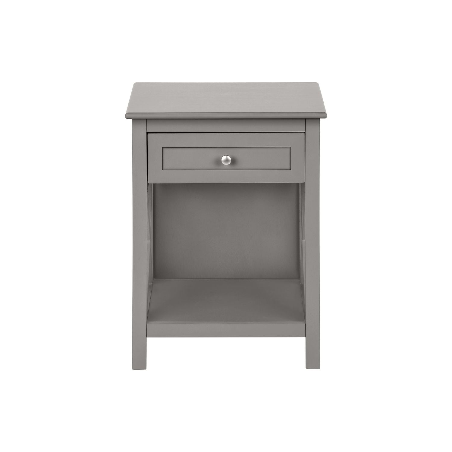 Accent End Table, 2 Tier, Storage Drawer, Transitional Style