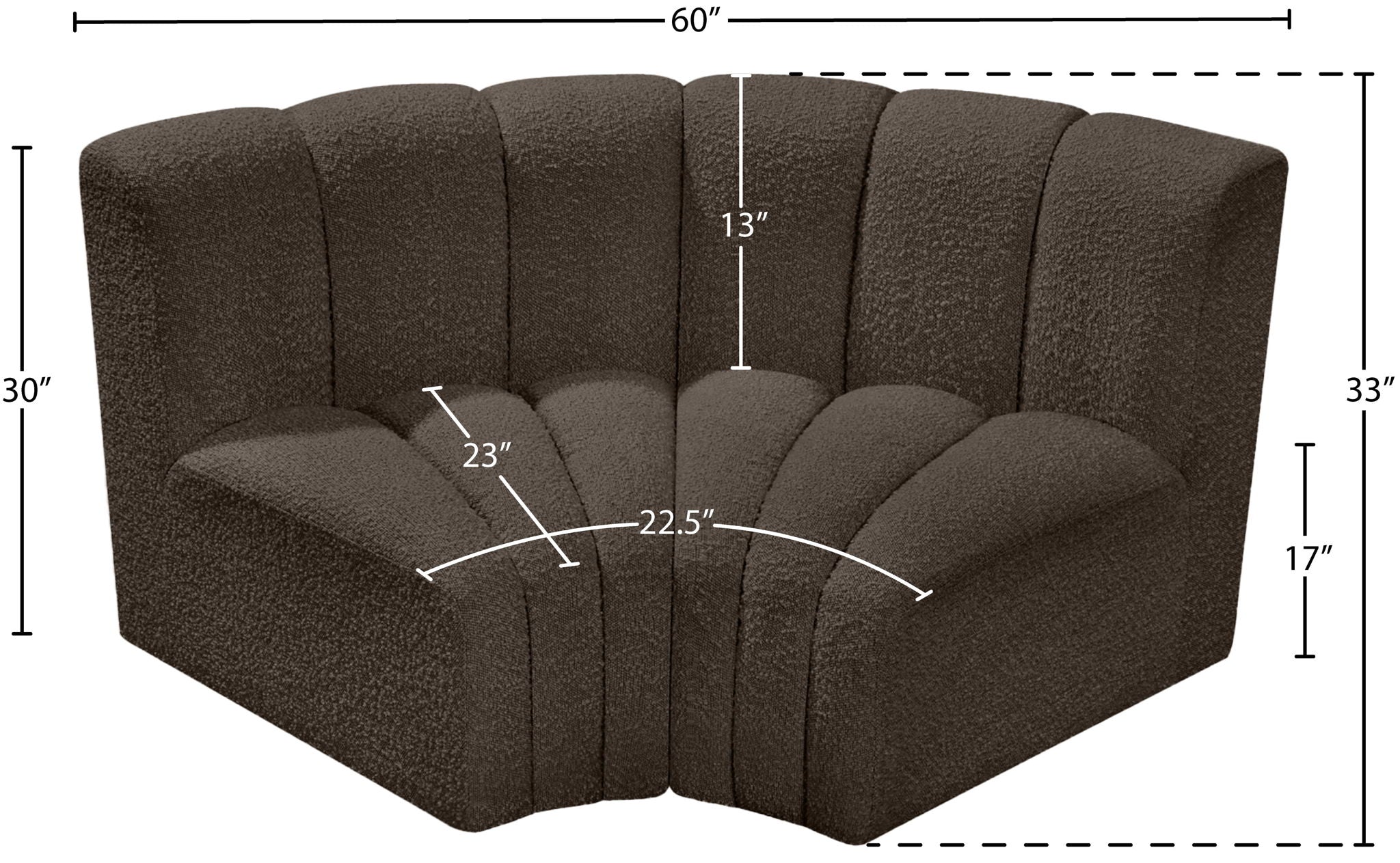 Arc - Boucle Fabric 2 Piece Modular Sofa