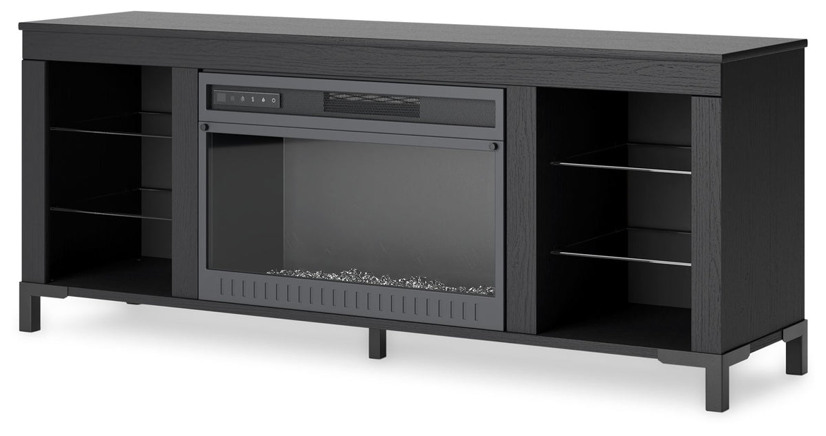 Cayberry - TV Stand With Fireplace - Black