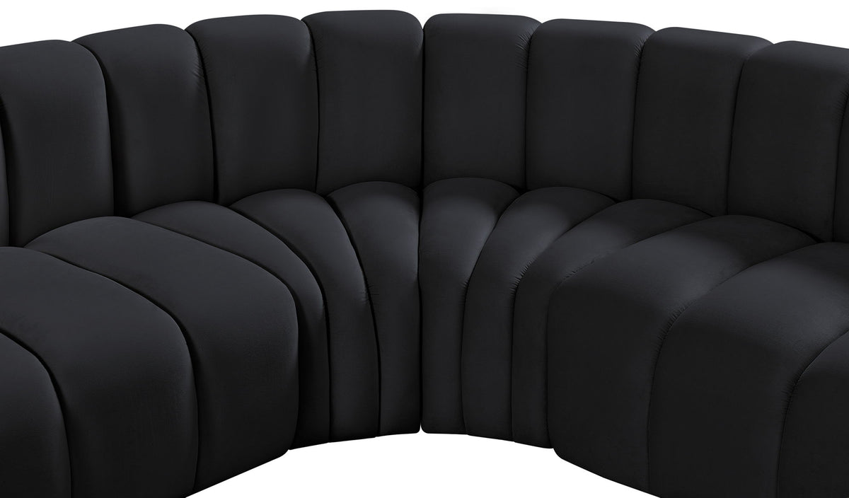 Arc - Velvet 6 Piece Curved Modular Sofa
