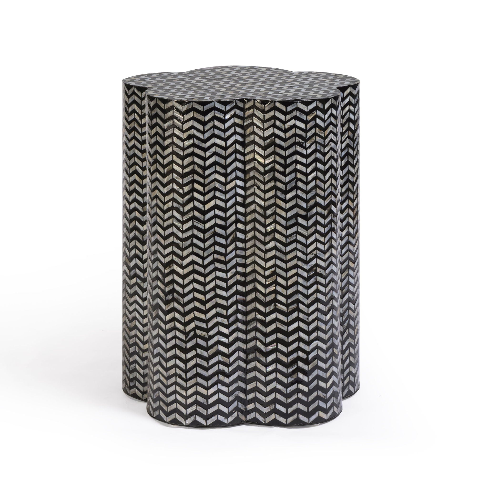 Mother Of Pearl Shell Side Table - Truffle