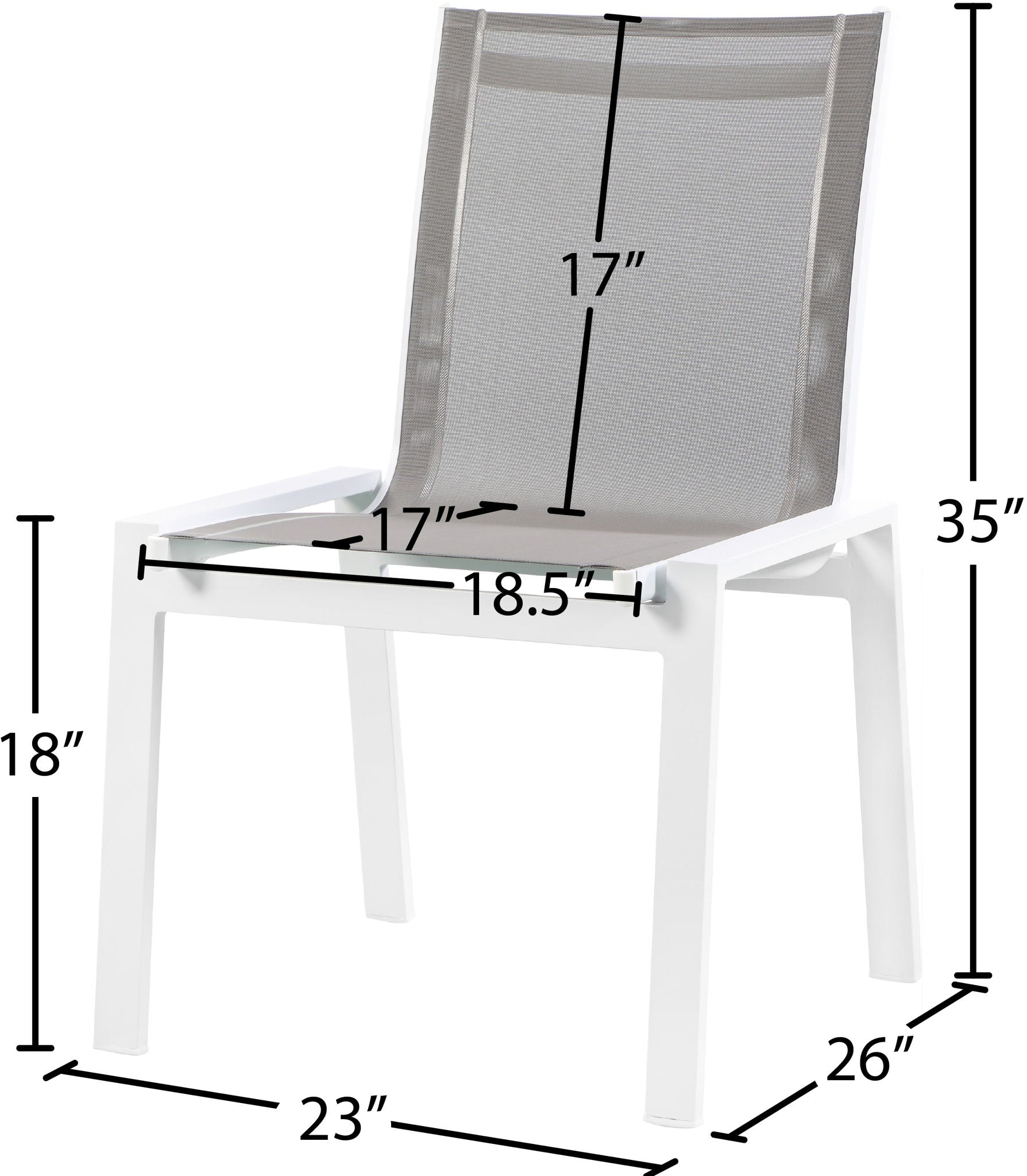 Nizuc - Outdoor Patio Dining Chair With White Frame (Set of 2)