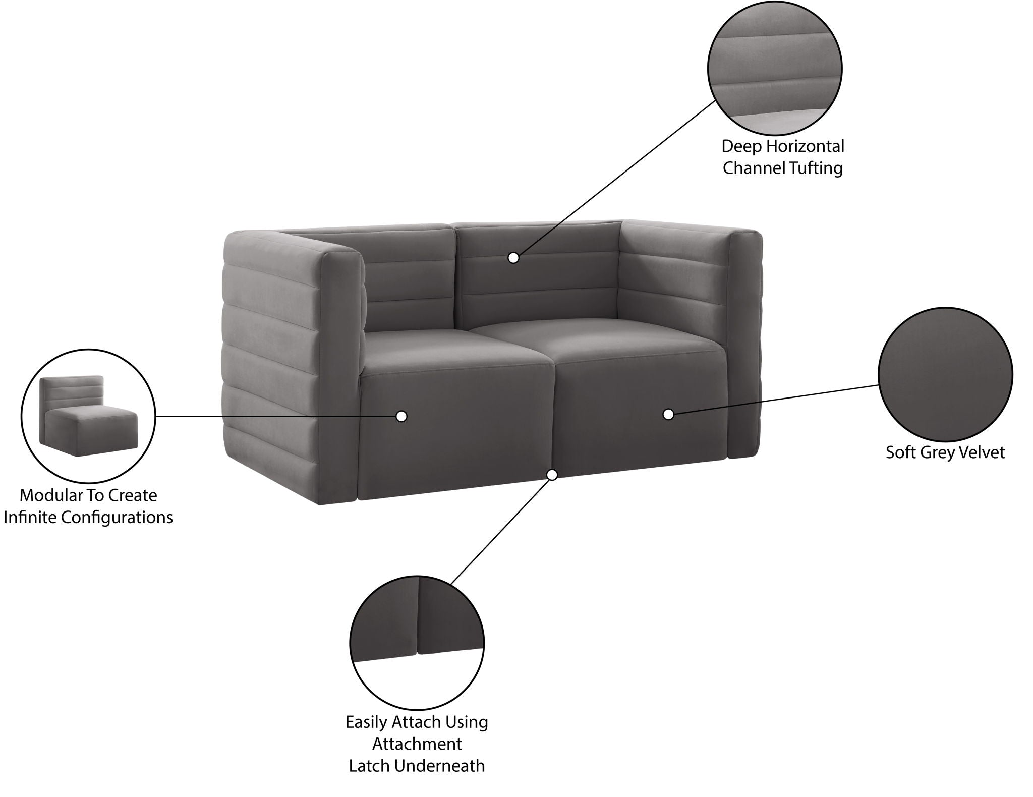 Quincy - Modular 2 Seat Sofa