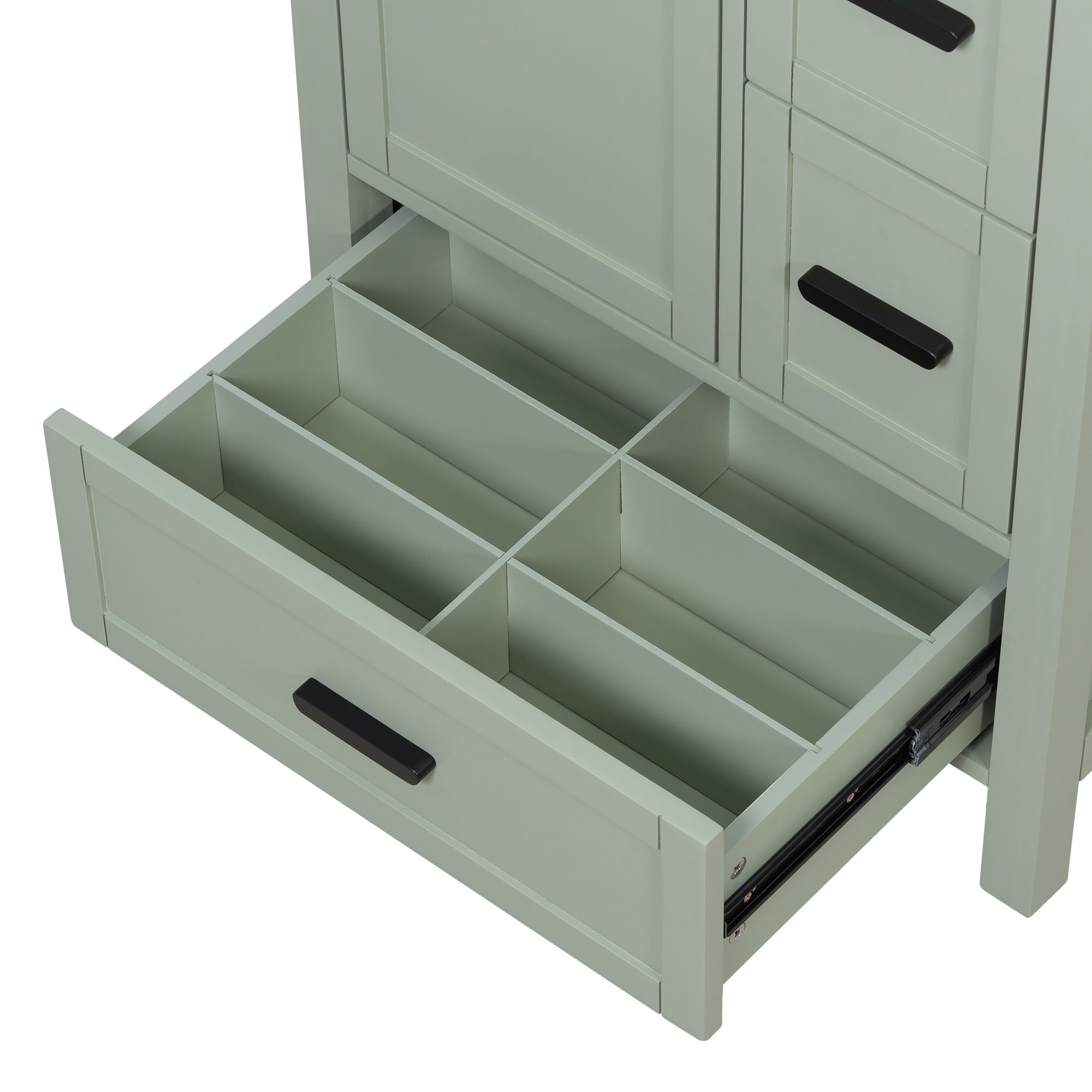 Bathroom Vanity With Sink, Soft-Close Doors, Double-Layer Shelf And 3 Drawers