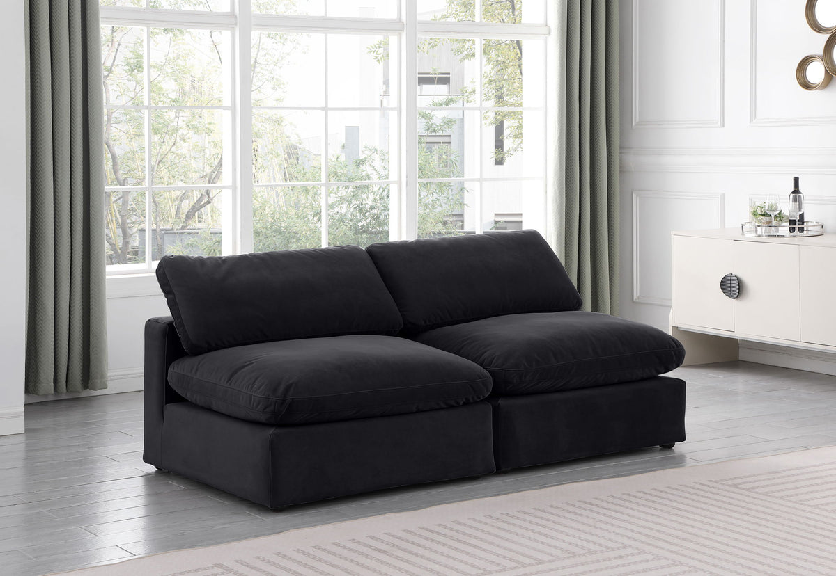 Comfy - Velvet Modular Armless Sofa 2 Seats