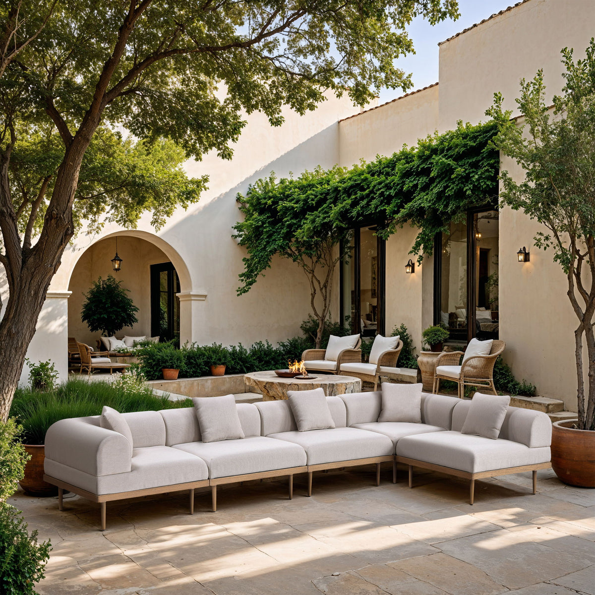 Laguna - 5 Piece 106.5" Upholstered Outdoor Patio Modular Sectional