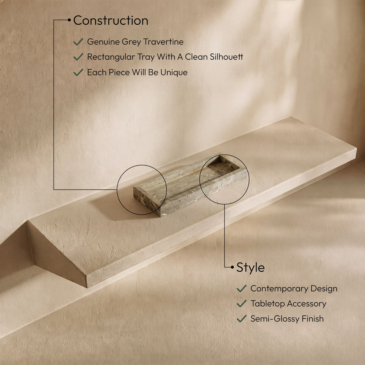 Michael - Genuine Marble Tray
