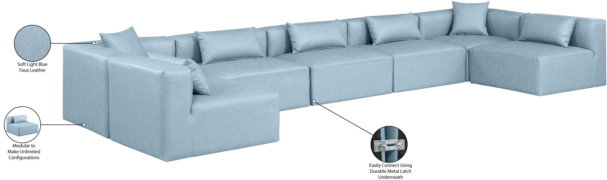 Cube - 7 Piece Modular U-Shaped Sectional